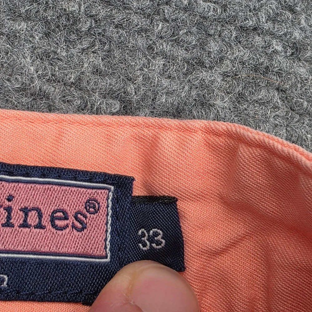 Vineyard Vines Club Shorts Mens 33 Salmon Pink Chino Cotton Solid Casual‎ Preppy